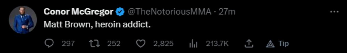 McGregor's deleted Tweet